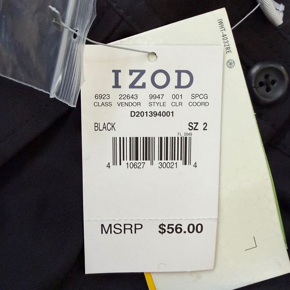 IZOD Golf Womens Black Swingflex Stretch Bermuda Shorts UPF 50 Size 2 NEW - Picture 5 of 13